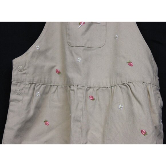 NWT 2004 Gymboree Strawberry Patch Khaki Overalls 3T Flower Embroidered Pants - Picture 3 of 10